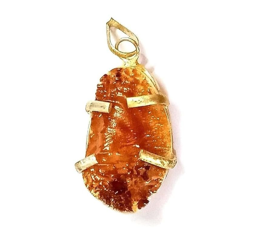 Divinity Crystals™ | Natural Shukra Mani Lab Lab-Tested Gender-Neutral Crystal Pendant for Success and Safeguarding from Enemies (Venus Stone Pearl)